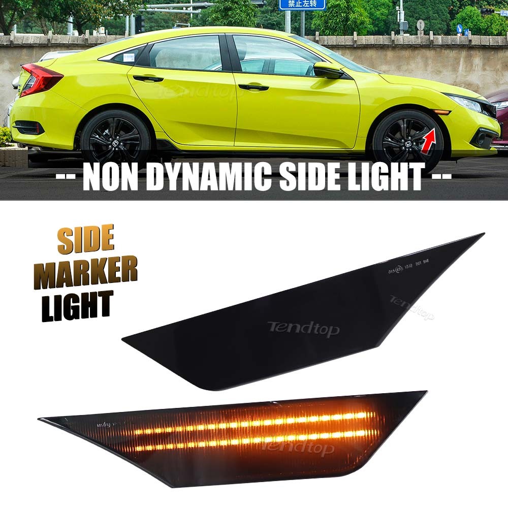 2 ชิ้น LED ด้านข้าง marker ไฟทวน/ไฟแสดงสถานะโดยตรงโคมไฟสําหรับรถยนต์แผงด้านข้างสําหรับ Honda Civic 10th 2016-up