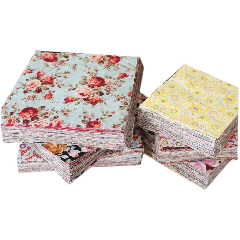30X30 ซม.50 ชิ้นไม่มีซ้ําการ์ตูนดอกไม้สีบริสุทธิ์สิ่งทอลายทแยงผ้าฝ้ายผ้า DIY Handwork Patchwork ฝึกผ้า