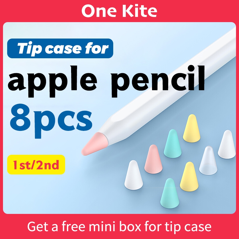 8 ชิ้น / เซต ปลายปากกา สําหรับ Apple iPad Pencil Gen 2 1 Nib เคสปากกาสไตลัส สีลูกกวาด ปลอกซิลิโคน ฝาครอบป้องกัน
