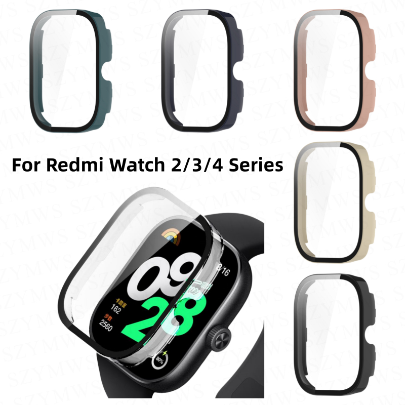 เคสป้องกันหน้าจอสําหรับ Redmi Watch 4 3 Active PC Hard Case พร้อมกระจกนิรภัยกันชนคลุมทั้งหมดสําหรับ Redmi Watch 2 Lite