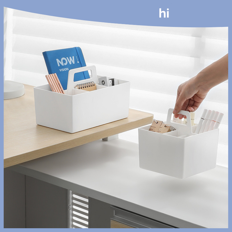 Hi HOMES กล่องเก็บเครื่องเขียน ทรงสี่เหลี่ยมผืนผ้า ความจุขนาดใหญ่ วางซ้อนกันได้ แบบเรียบง่าย