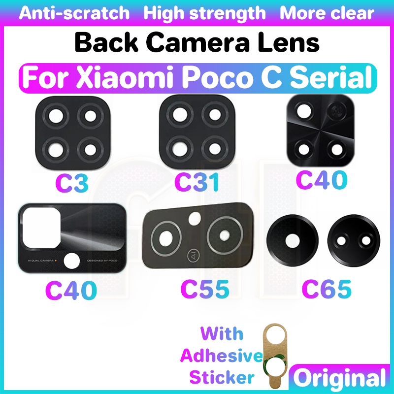 ฝาครอบเลนส์กล้องด้านหลัง สําหรับ Xiaomi poco C3 C31 C40 C55 C65 C 3 31 40 55 65