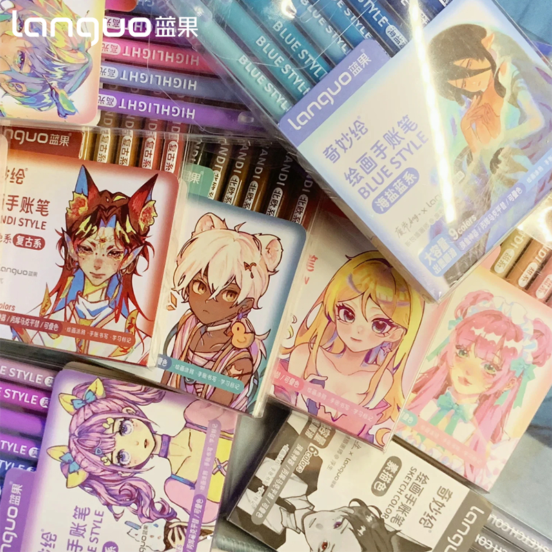 Languo ดินสอสีเจล อเนกประสงค์ สําหรับนักเรียน 9 ชุด