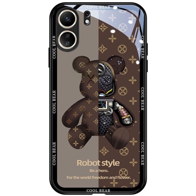 For เคส POCO C65 F5 เคส For POCO X3 Pro เคส POCO F5 X4 M4 Pro 5G เคส Bearbrick เคสโทรศัพท์ กันกระแทก พร้อมตัวป้องกันกล้อง หรูหรา กระจกเหลว กันตก เคสโทรศัพท์ 2023 สตรีทแฟชั่น หมี