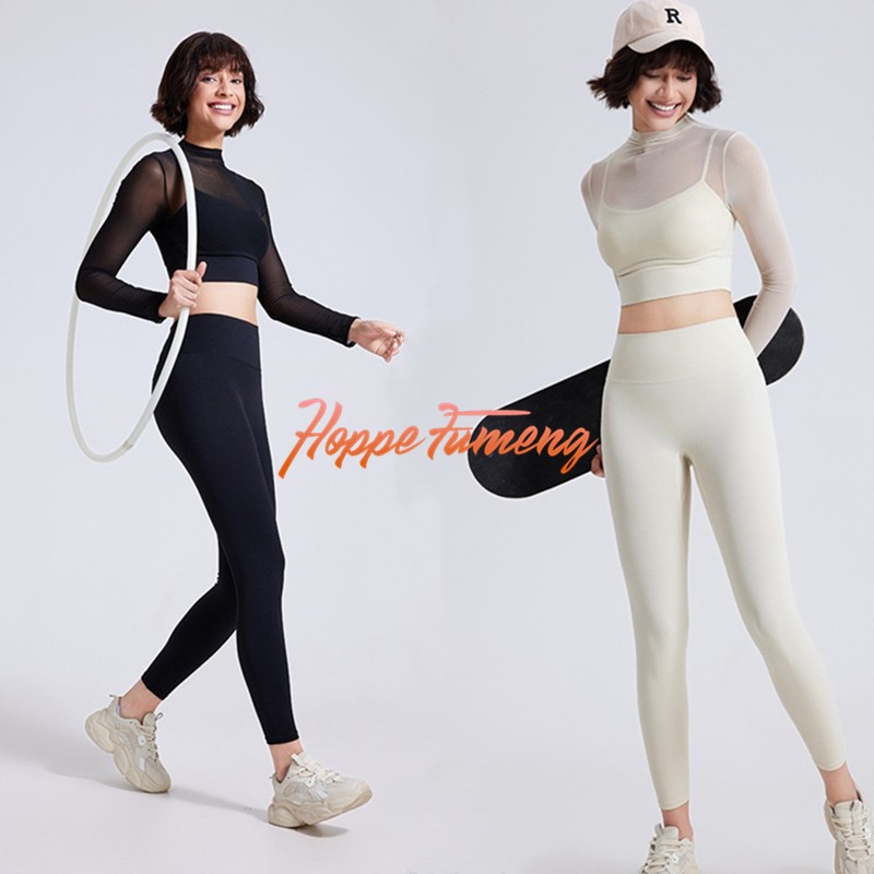 Hoppe Fumeng ชุดหนึ่งเบาะเสื้อแขนยาวและกางเกงเอวสูงสําหรับผู้หญิง