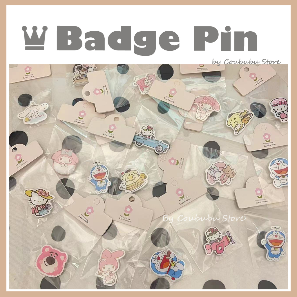 คูบุบุ ญี่ปุ่น Ins น่ารัก Badge Pin น่ารัก Sanrio Kulomi Melody Cinnamoroll อะคริลิค Badge การ์ตูนเข็มกลัดกระเป๋านักเรียนตกแต่ง
