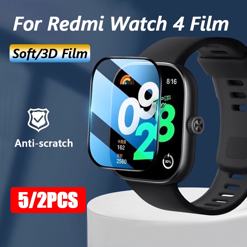 ฟิล์มโค้ง 3D สําหรับ Redmi Watch 4/Watch 5 Lite Screen ฟิล์มป้องกันฟิล์มกระจกนิรภัย Anti-scratch Soft Hydrogel Film สําหรับ Redmi Watch4/5Lite ฟิล์มกันกระแทก