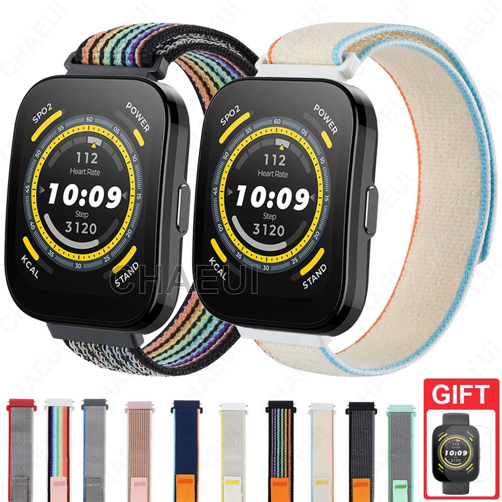 สายรัดไนลอน Loop Watchband อุปกรณ์เสริมสําหรับ Amazfit Bip Max 6 5 Unity 3 U Pro S / GTS 4 Mini 3 2 / GTR Mini