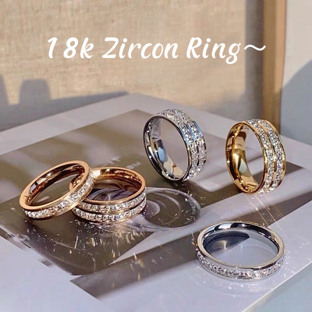 Gypsophila แหวนเหล็กไทเทเนียม ประดับเพชร สําหรับผู้หญิง