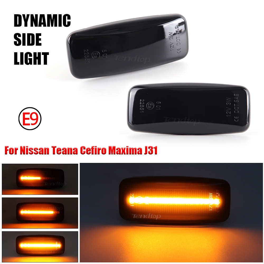 ไฟเลี้ยวไดนามิก LED ด้านข้าง สําหรับ Nissan Sylphy Bluebird Sunny Teana J31 Murano 2 ชิ้น