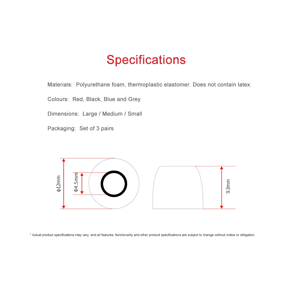 Trn ฟองน้ําที่อุดหู เมมโมรี่ผ้าฝ้าย 3 คู่ (6 ชิ้น)