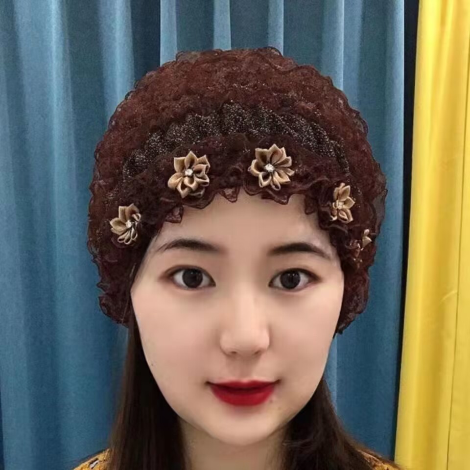 หมวกคลุมผม ผ้าลูกไม้ สําหรับผู้หญิง หมวกมุสลิม หมวกแม่ ฤดูร้อนใหม่แฟชั่นระบายอากาศ