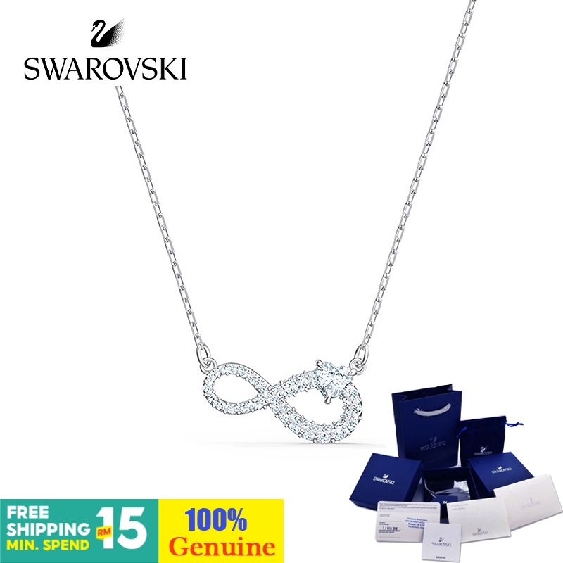 Swarovski สร้อยคอโซ่เงิน จี้หงส์ ประดับคริสตัล เครื่องประดับ สําหรับผู้หญิง