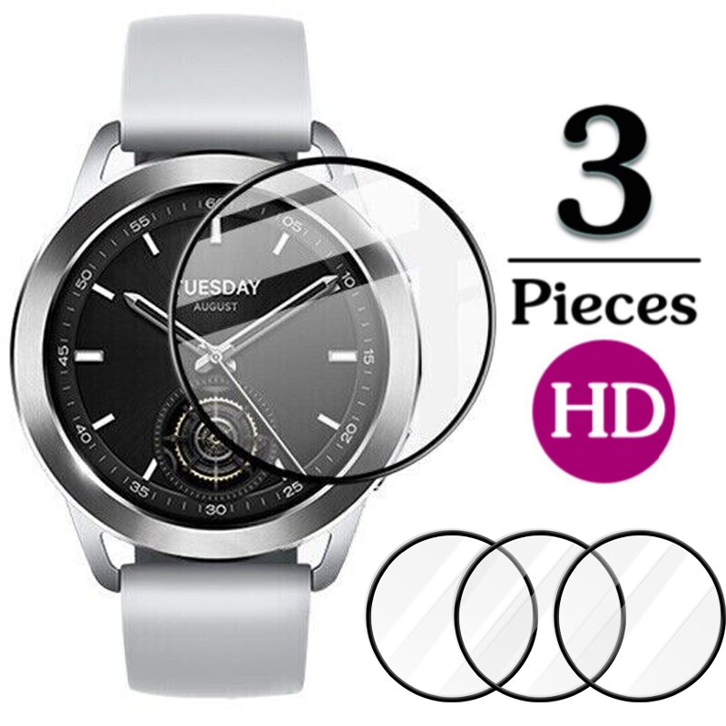 ฟิล์มกันรอยหน้าจอนาฬิกาข้อมือ ทรงโค้ง ไม่ใช่กระจก สําหรับ Xiaomi Mi Watch S3 Mi Watch S3