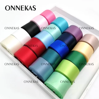 ONNEKAS 9Meters 1 "2.5 ซม.25 มม.ริบบิ้นซาตินสองหน้าโพลีเอสเตอร์ 100% เทปซาตินสองด้าน