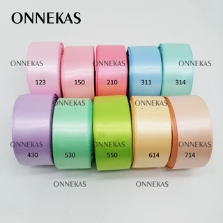 ONNEKAS 9Meters 1 "2.5 ซม.25 มม.ริบบิ้นซาตินสองหน้าโพลีเอสเตอร์ 100% เทปซาตินสองด้าน
