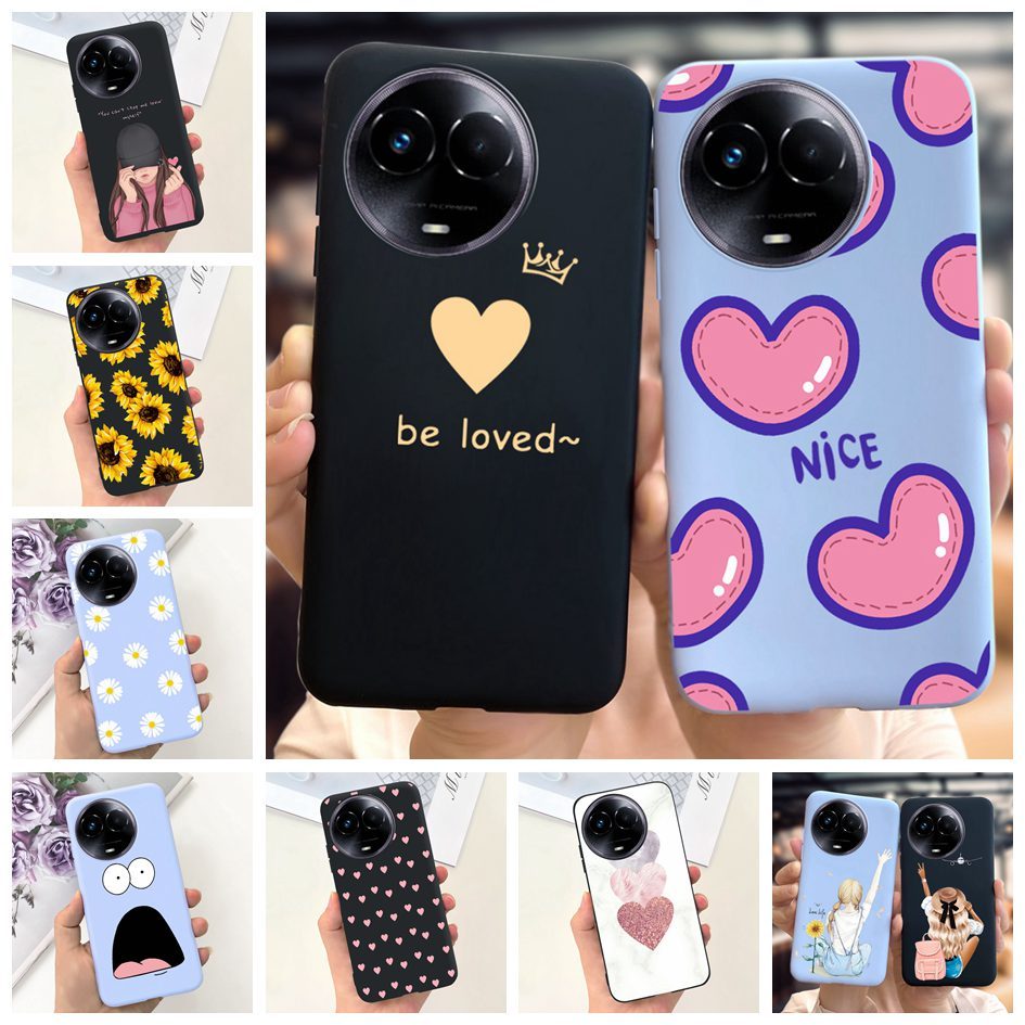 เคสโทรศัพท์มือถือแบบนิ่ม กันกระแทก ลายหัวใจน่ารัก สําหรับ Realme 11X RMX3785 11 5G 2023