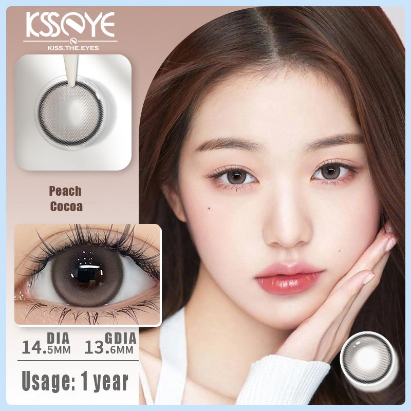 ksseye เกรดคอนแทคเลนส์ 2 ชิ้น / คู่คอนแทคเลนส์สีคอนแทคเลนส์สีเทาน่ารักธรรมชาติ 14.5 มม. 0.00 ~ 8.00 เกรด 365 วันใช้นักเรียนหญิงทุกวันคอนแทคเลนส์ไอดอลเกาหลี