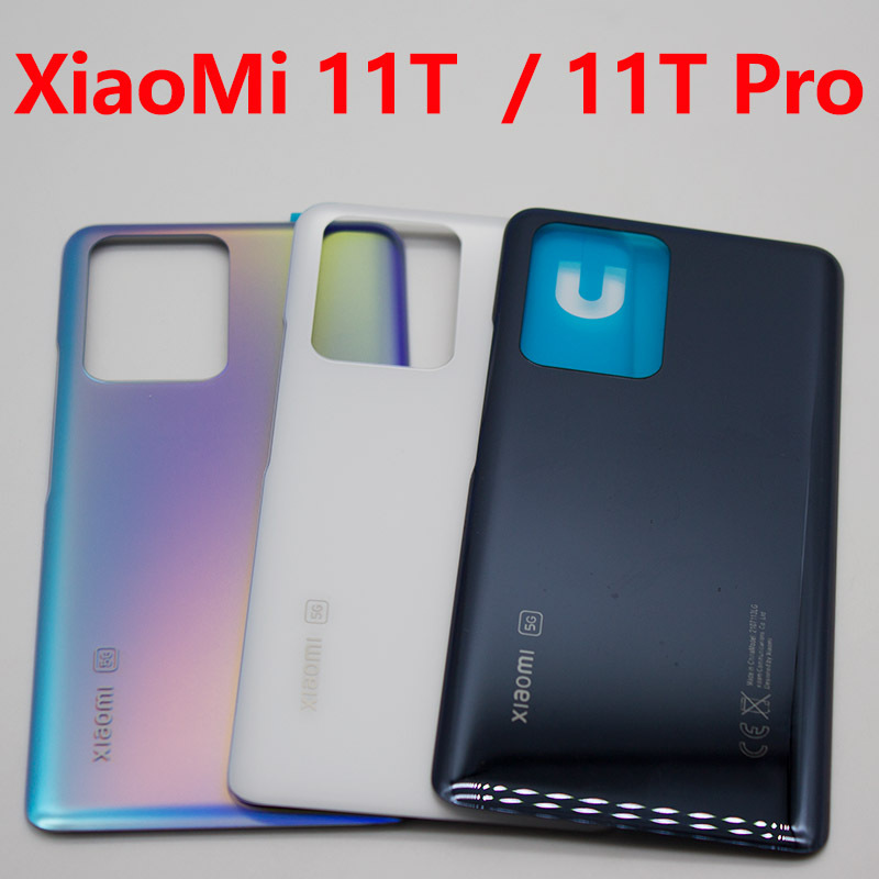 สําหรับ Xiaomi Mi 11T Pro ฝาครอบแบตเตอรี่ด้านหลัง กระจกด้านหลัง ฝาครอบแผงประตูด้านหลัง เคสโทรศัพท์ พร้อมสติกเกอร์ กาว