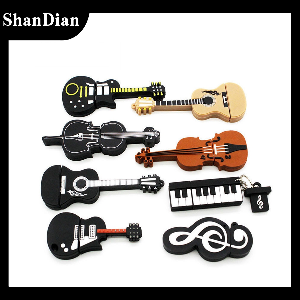 Shandian แฟลชไดรฟ์ USB 8 แบบ 128GB 64GB 32GB 8GB 4G ไวโอลิน เปียโน