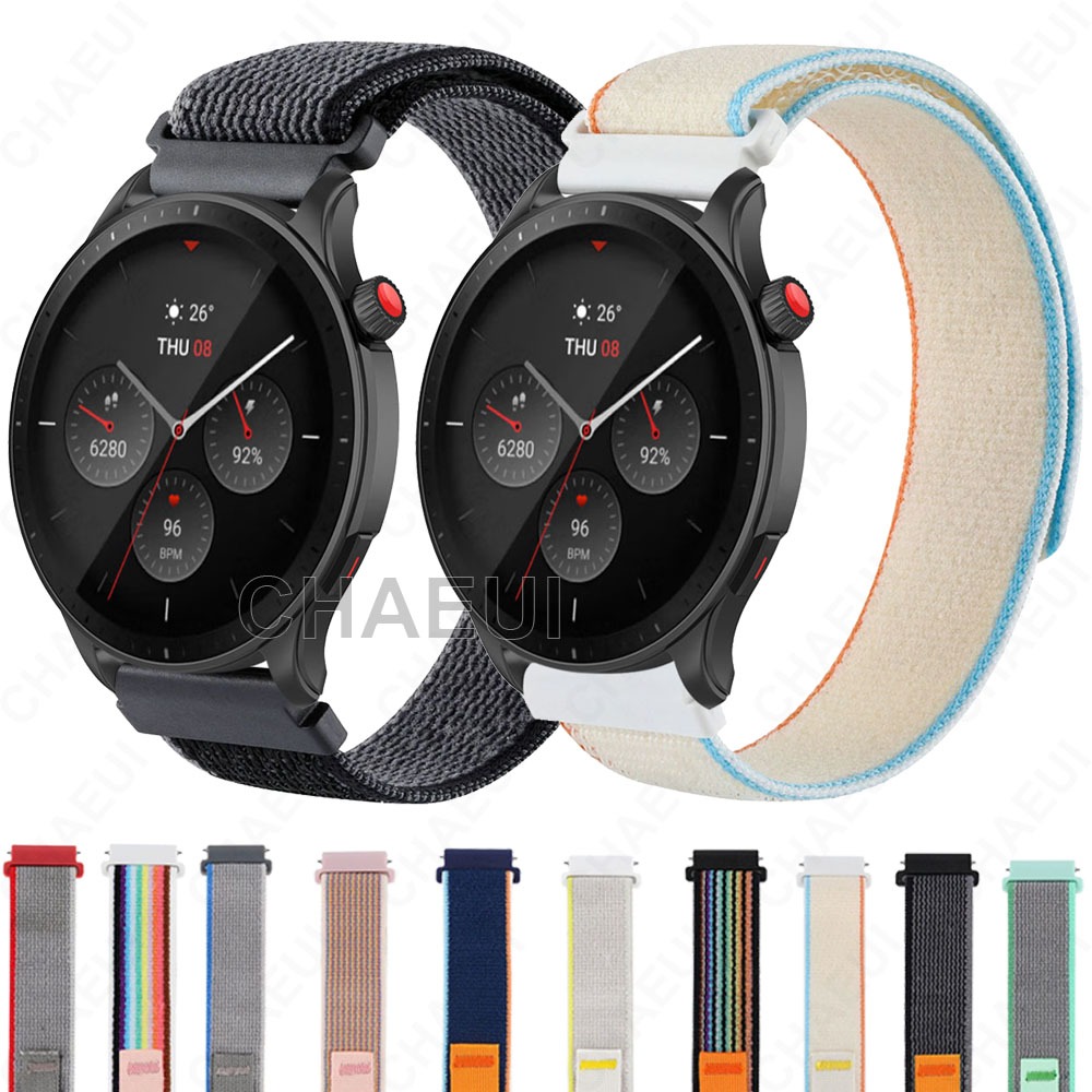 สายรัดไนลอนBreathable Watchbandอุปกรณ์เสริมสําหรับ Amazfit GTR 4 3 Pro 2 / Balance 2 / Cheetah Pro / GTR Mini / Active 2
