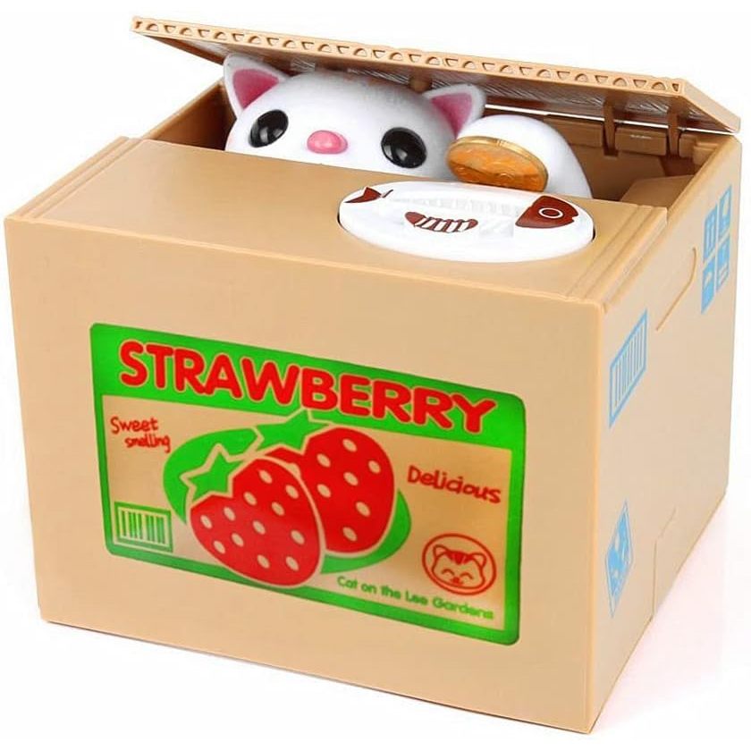 Cat Stealing Money Bank, Coin Piggy Bank Auto Cat Stealing Money Piggy Boxes Coin Bank for Money Sav