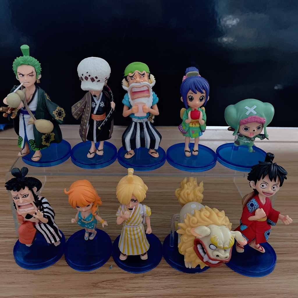 โมเดลฟิกเกอร์ One Piece Luffy Zoro Chopper Sanji Empress Robi Nami แฮนด์เมด ขนาด 4 ซม. - 7 ซม. ของเล่นสําหรับเด็ก 10 ชิ้น