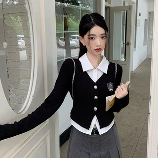 Rommers เสื้อโปโลแขนยาว ผ้าถัก คอปก แบบเข้ารูป แบบเย็บติดกัน สองชิ้น