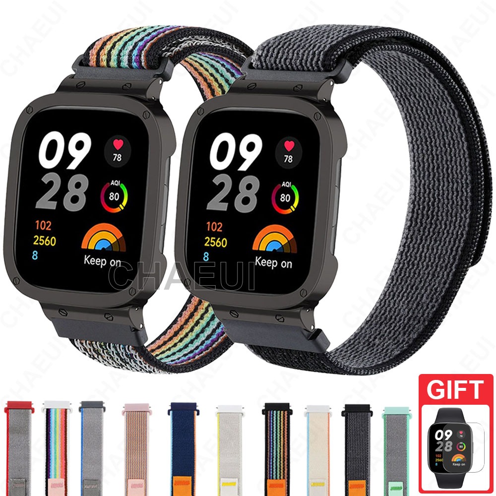 สายรัดไนลอนเปลี่ยนพร้อมอุปกรณ์เสริมกรณีสายนาฬิกาข้อมือสําหรับ Redmi Watch 6 5 4 3 2 Lite