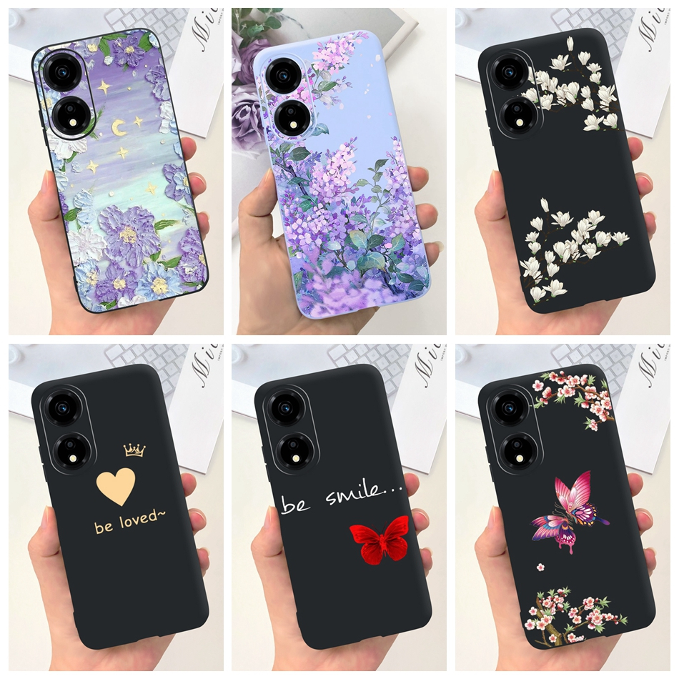 เคสโทรศัพท์ซิลิโคน TPU แบบนิ่ม พิมพ์ลายผีเสื้อ และดอกไม้ สําหรับ Honor X5 Plus 2023 X5Plus 4G WOD-LX