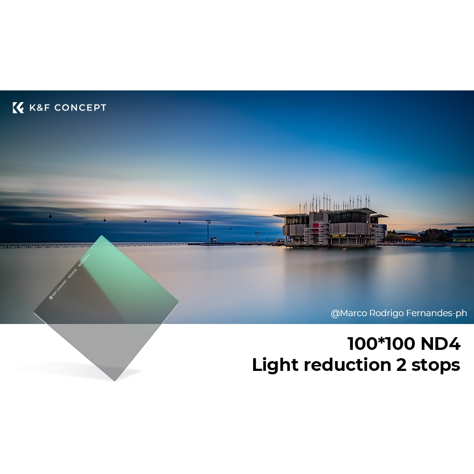 K&F Concept Square ND4 Filter 100*100*2mm Neutral Density Filters 28 Multi-Coated Glass