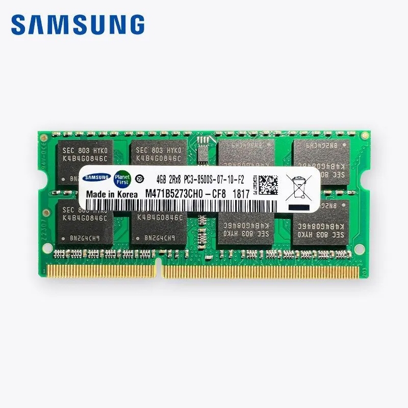 หน่วยความจําแล็ปท็อป โน้ตบุ๊ก Samsung DDR3 Ram 4GB DDR3 1066Mhz 2RX8 PC3-8500 (M471B5273CH0-CE8) SODIMM