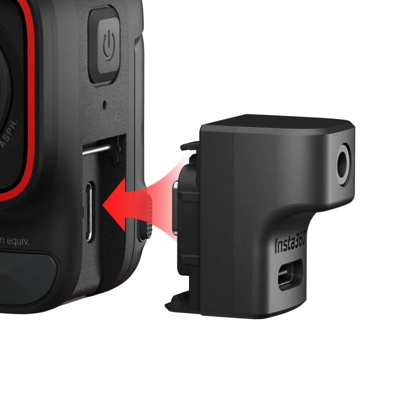 【Original New】Insta360 Ace Pro/Ace Pro 2 Universal Audio Adapter Extension Accessories, Both Charging and External Microphone