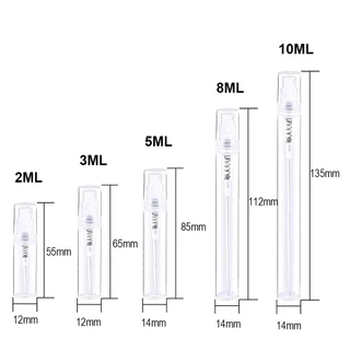 100 ชิ้นพลาสติกใสสเปรย์ขวด 2ML 3ML 5ML 8ML 10ML ขนาดเล็กบรรจุเครื่องสําอาง Atomizer น้ําหอมขวด Atomizing สเปรย์ Liquid คอนเทนเนอร์
