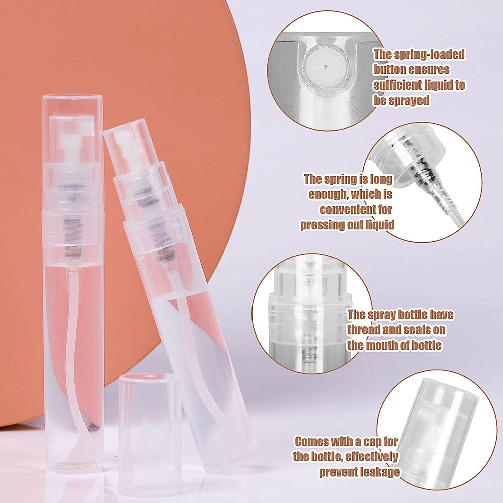 100 ชิ้นพลาสติกใสสเปรย์ขวด 2ML 3ML 5ML 8ML 10ML ขนาดเล็กบรรจุเครื่องสําอาง Atomizer น้ําหอมขวด Atomizing สเปรย์ Liquid คอนเทนเนอร์ - รูปที่ 4