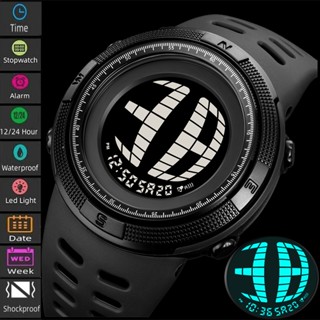 Skmei นาฬิกาข้อมือดิจิทัล โครโนกราฟ Led กันน้ํา หน้าปัดขนาดใ…