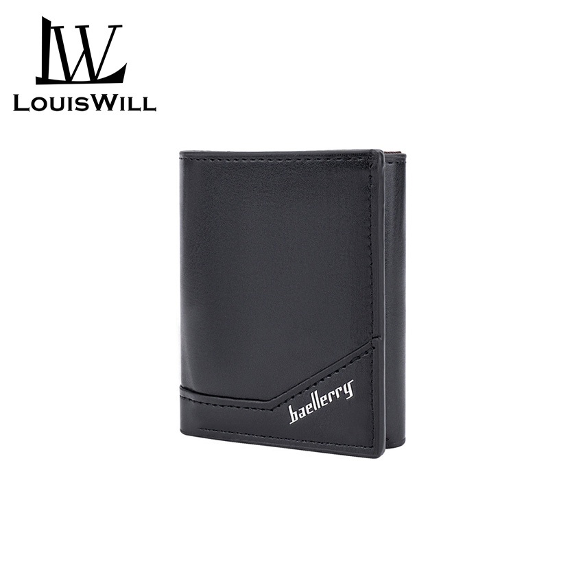 Louiswill กระเป๋าสตางค์ ใบสั้น อลูมิเนียมอัลลอย สามพับ RFID กันแม่เหล็ก ป๊อปอัพ ใส่บัตรได้หลายตําแหน่ง อเนกประสงค์ สําหรับผู้ชาย