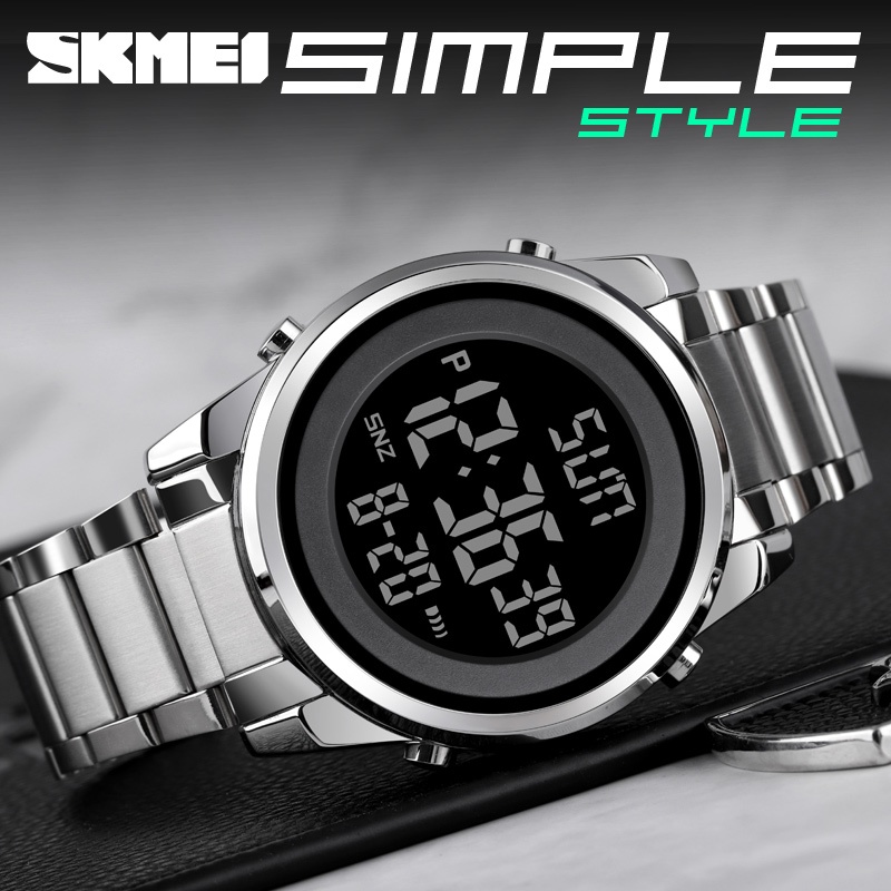Skmei นาฬิกาข้อมือดิจิทัล LED 2 เวลา นับถอยหลัง โครโน่ ปลุกชั่วโมง สําหรับผู้ชาย reloj hombre 1611