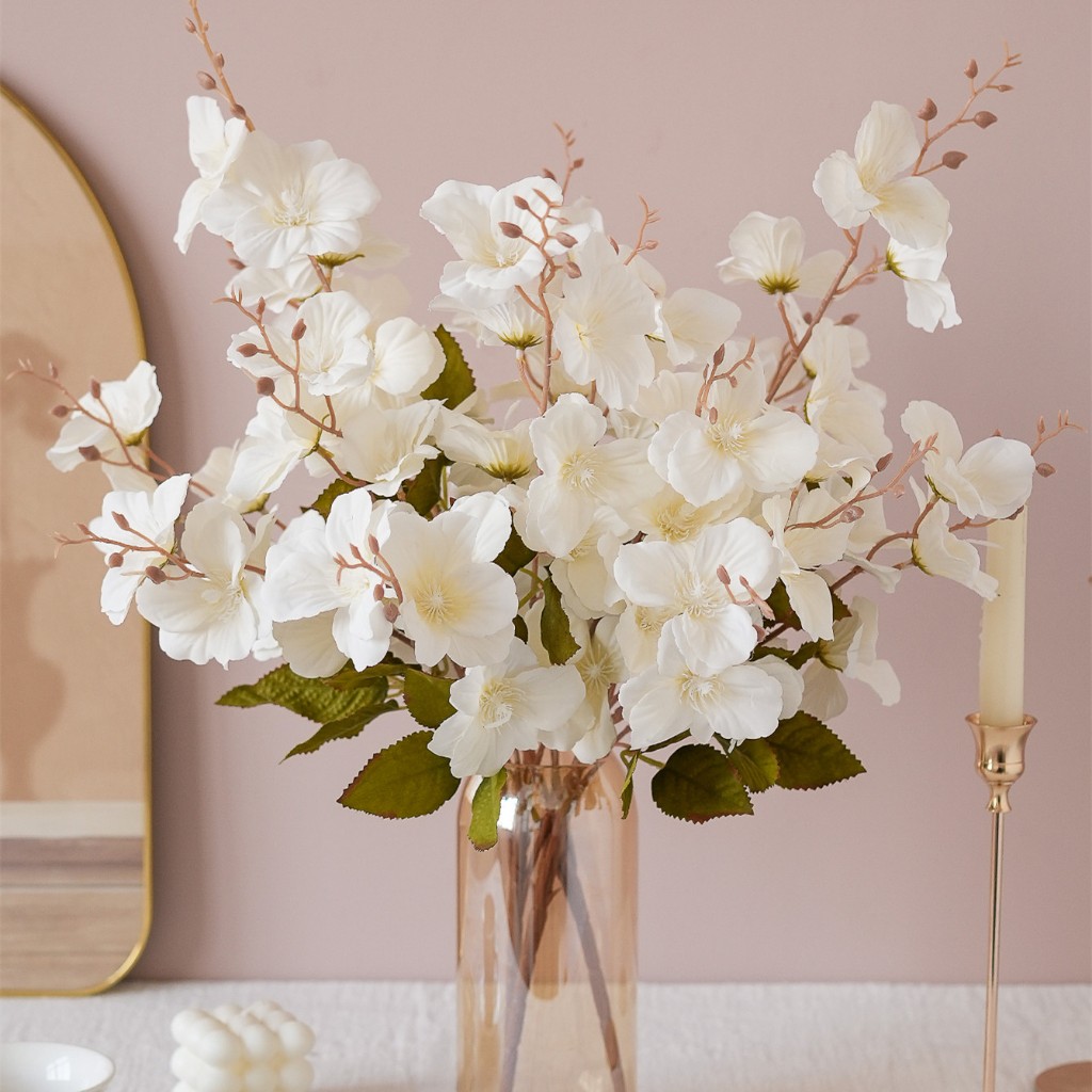 ช่อดอกแมกโนเลียปลอม ผ้าไหม ขนาด 65 ซม. สําหรับตกแต่งบ้าน สํานักงาน โรงแรม สวน โต๊ะ ของขวัญ 1 ช่อ