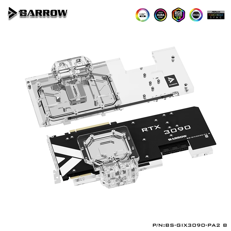 Barrow บล็อกน้ํา GPU สําหรับ Gigabyte AORUS RTX 3090 3080 XTREME BS-GIX3090-PA2