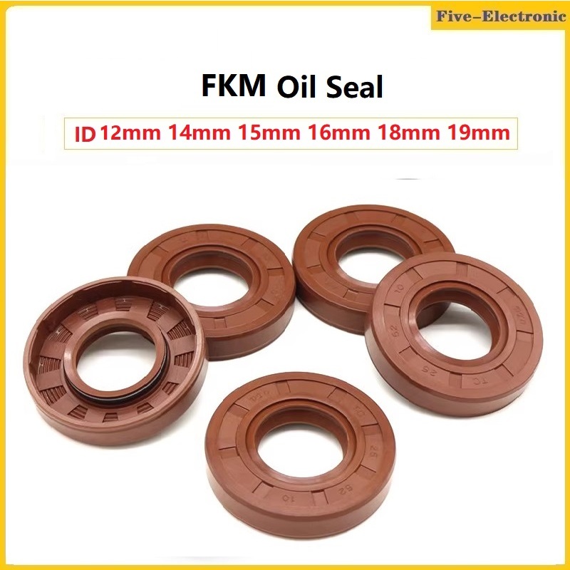 1Pcs ID 12/14/15/16/18/19mm  Brown FKM Framework Oil Seal TC Thickness 5~10mm Brown Fluorine Double Lip Oil Seals Gasket ปะเก็นซีลน้ํามัน FKM TC ความหนา 5~10 มม. สีน้ําตาลฟลูออรีน