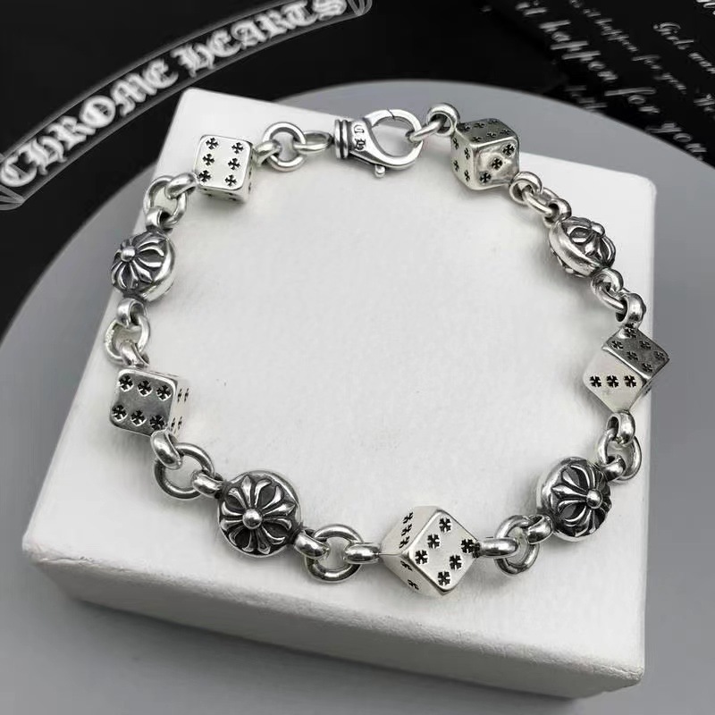 {คุณภาพสูง พร้อมส่ง} สร้อยข้อมือ จี้ลูกเต๋าไม้กางเขน ดอกไม้ ไขว้กัน สไตล์ฮิปฮอป อินเทรนด์ สําหรับผู้ชาย ผู้หญิง คู่รัก