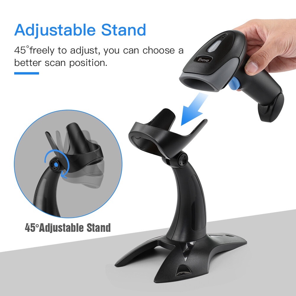 [Local stock]Eyoyo EY-019Y 1D 2D USB เครื่องสแกนบาร์โค้ดแบบมีสายพร้อมขาตั้ง, เครื่องสแกนมือถือสําหรับการจัดการสินค้าคงคลัง, รหัสบาร์แบบพกพา/เครื่องอ่านรหัสQR สแกนหน้าจอ การตรวจจับอัตโนมัติ-แฮนด์ฟรี