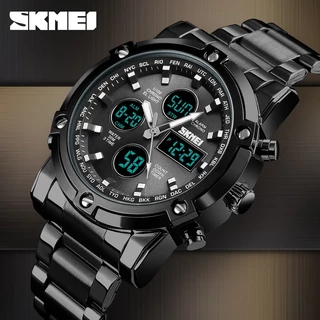 Skmei นาฬิกาข้อมือควอตซ์ดิจิทัล สายเหล็ก สําหรับผู้ชาย Relogio Masculino 1389