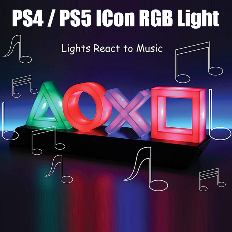 โคมไฟนีออน LED ควบคุมด้วยเสียง ใช้แบตเตอรี่ USB สําหรับตกแต่ง PS4 Playstation