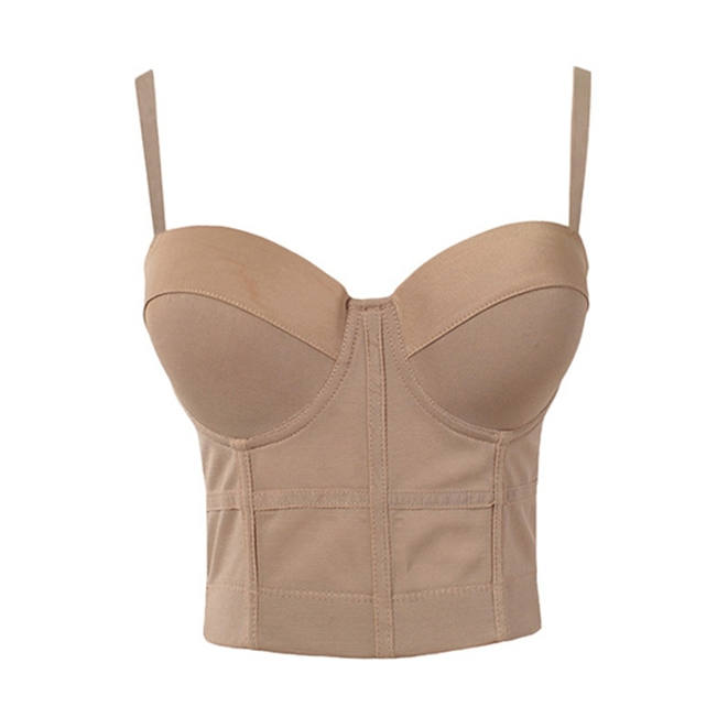 WECHERY ฤดูร้อนรัดตัว Gothic Steam Punk Overbust Bustier Solid Corset Bra ผู้หญิง Slimming Crop Top