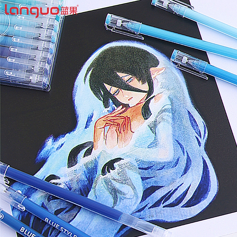 Languo set 117 ปากกาเจล สีน้ําเงิน morandi sea salt ของแท้