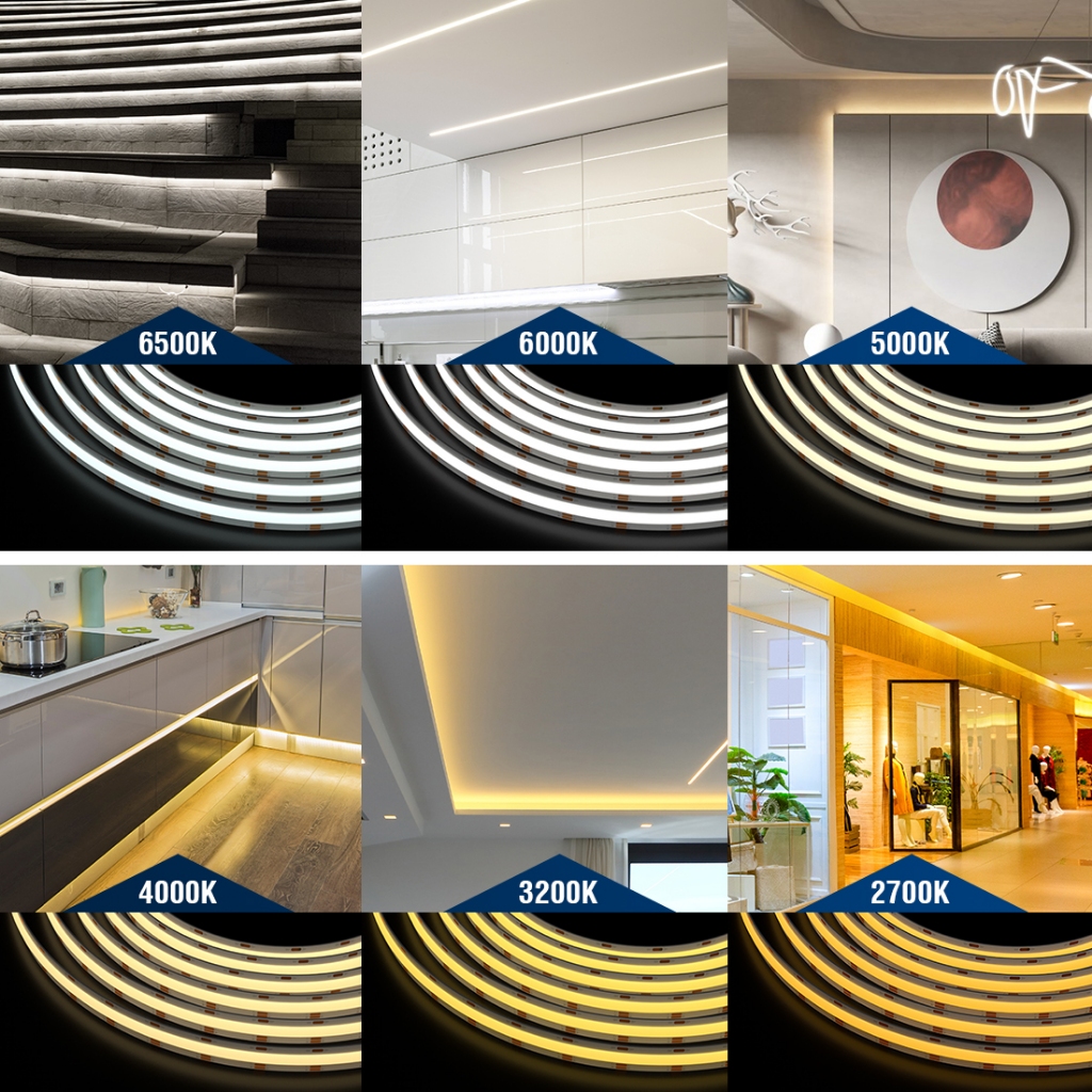 BTF-LIGHTING  2700k-6000K แถบไฟ LED COB CCT 640LEDs/m หรี่แสง อุณหภูมิการจับคู่สี 12V 24V Ra> 90 - รูปที่ 2