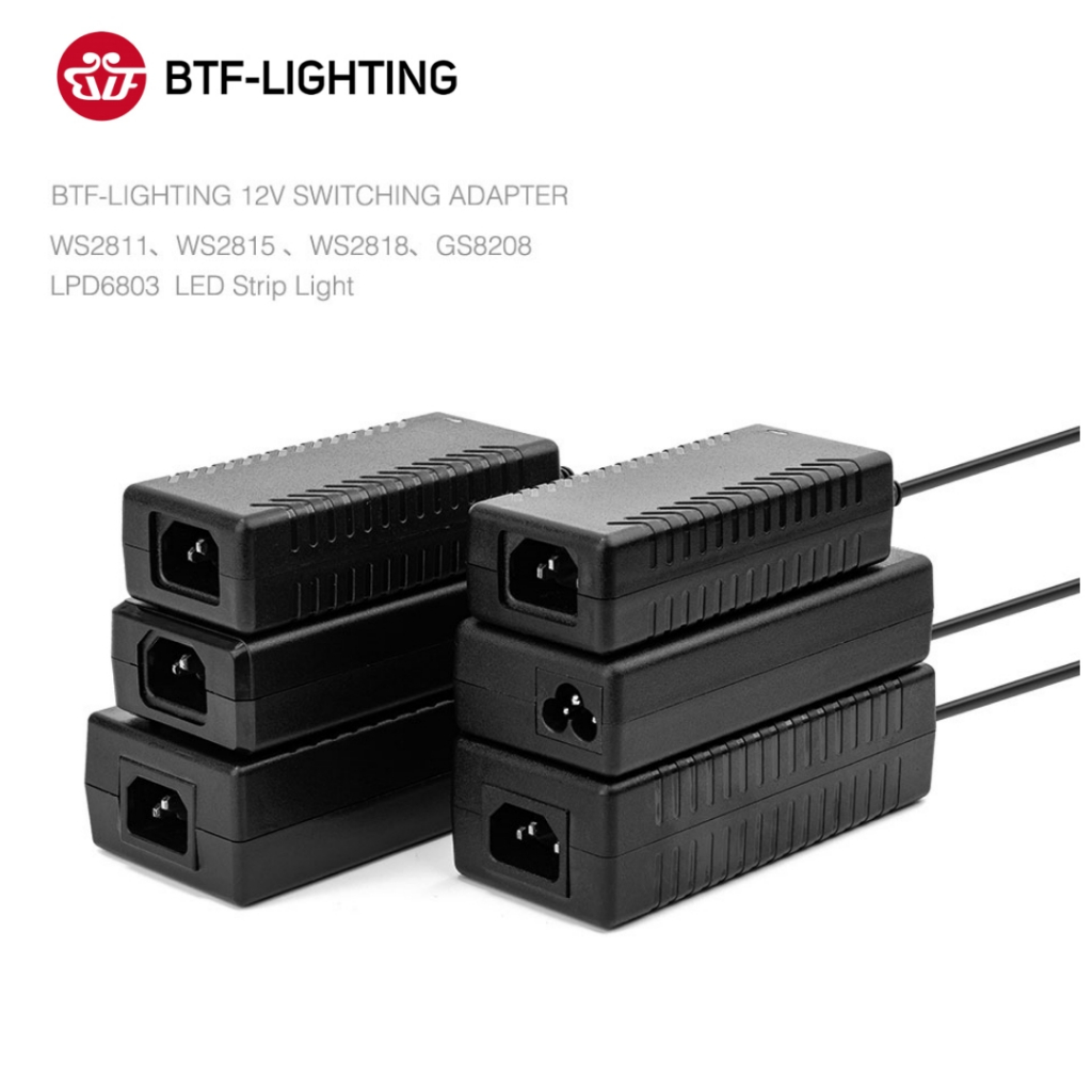 Btf-lighting อะแดปเตอร์พาวเวอร์ซัพพลาย DC12V AC 110V 240V เป็น 2A 3A 5A 6A 7A 8.5A สําหรับแถบไฟ LED 12V