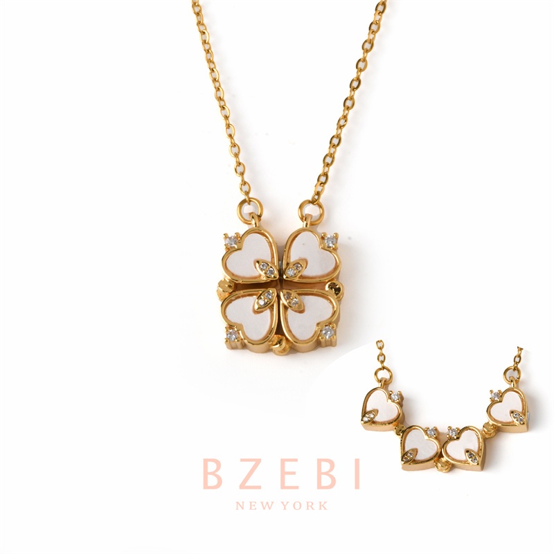 Bzebi สร้อยคอ สเตนเลส ชุบทอง 18K จี้ สไตล์เกาหลี ป้องกันสนิม เครื่องประดับแฟชั่น ผู้หญิง พรีเมี่ยม ไม่จางหาย ใส่อาบน้ําได้ 1368n
